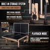 image:imageJOOLA Madeira Indoor Table Tennis Table  Wood amp Steel Contemporary Design  Regulation Size HighEnd Ping Pong Table with Built in Racket amp Ball Holders  Tournament Level Permanent Ping Pong NetBlackBrown