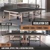 image:imageJOOLA Madeira Indoor Table Tennis Table  Wood amp Steel Contemporary Design  Regulation Size HighEnd Ping Pong Table with Built in Racket amp Ball Holders  Tournament Level Permanent Ping Pong NetBlackBrown