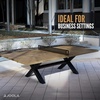 image:imageJOOLA Outdoor Table Tennis Table  Multi Use Conference Table Dining Table  Concrete Wood Look Includes Steel Outdoor Ping Pong Net Set amp Frame  Hybrid Indoor Outdoor Ping Pong TableBrown