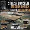 image:imageJOOLA Outdoor Table Tennis Table  Multi Use Conference Table Dining Table  Concrete Wood Look Includes Steel Outdoor Ping Pong Net Set amp Frame  Hybrid Indoor Outdoor Ping Pong TableBrown