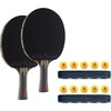 image:imageJOOLA Infinity Overdrive Ping Pong Paddle amp Table Tennis Sets Racket with Carbon Kevlar amp Double Black Extreme Speed Rubber Ping Pong Set with 10 Ping Pong Balls amp Magnetic Ball HolderRacket Set  Double Yellow Handle  BlackBlack Rubber
