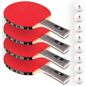 image:imageJOOLA Helio 4Player Table Tennis Set  4 Premium Ping Pong Paddle Rackets 8 HighPerformance White 3Star Table Tennis Balls Beginner Friendly Starter Kit for Maximum Control 12 Piece Set