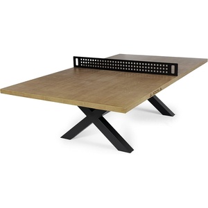 image:imageJOOLA Outdoor Table Tennis Table  Multi Use Conference Table Dining Table  Concrete Wood Look Includes Steel Outdoor Ping Pong Net Set amp Frame  Hybrid Indoor Outdoor Ping Pong TableBrown