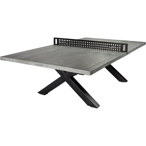 image:imageJOOLA Outdoor Table Tennis Table  Multi Use Conference Table Dining Table  Concrete Wood Look Includes Steel Outdoor Ping Pong Net Set amp Frame  Hybrid Indoor Outdoor Ping Pong TableGrey