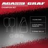 image:imageJOOLA AgassiGRAF Champion Set with Pickleball Paddles Balls amp Sling Bag  Sandblasted Pickleball Racket  Agassi Shape with Extended Sweet Spot  UPAA Certified  USAP Approved  NFC Chip Enabled2 Player Set  Fiberglass  Champion