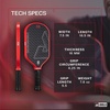 image:imageJOOLA Double Vision 16mm Pickleball Paddle  Signature and Standard Shape  Aramid Surface for Softer Responsive Touch  SK Film for Reduce Vibration  USAP Approved  NFC Chip EnabledBlaze Red