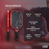 image:imageJOOLA Double Vision 16mm Pickleball Paddle  Signature and Standard Shape  Aramid Surface for Softer Responsive Touch  SK Film for Reduce Vibration  USAP Approved  NFC Chip EnabledBlaze Red