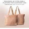 image:imageJOOLA Everyday Tote Bag  Pickleball Tote with Paddle Pocket Laptop Sleeve amp Ventilated Shoe Compartment  BlackWhiteLatteLatte