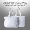 image:imageJOOLA Everyday Tote Bag  Pickleball Tote with Paddle Pocket Laptop Sleeve amp Ventilated Shoe Compartment  BlackWhiteLatteWhite