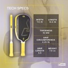image:imageJOOLA Perseus Heat Vision 16mm Pickleball Paddle  Textured Carbon Fiber Surface for Spin  SK Film for Reduced Vibration  USAP Approved  NFC Chip EnabledFlash Yellow