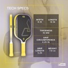 image:imageJOOLA Perseus Heat Vision 16mm Pickleball Paddle  Textured Carbon Fiber Surface for Spin  SK Film for Reduced Vibration  USAP Approved  NFC Chip EnabledFlash Yellow