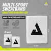 image:imageJOOLA Trinity Wristband 2 Pack  White Wrist Bands with Moisture Wicking Performance Material  4 inch Elastic Sweatband for Wrists  Table Tennis amp Pickleball Accessory