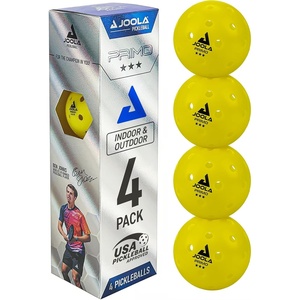 image:imageJOOLA Primo Pickleball Balls  Tournament Indoor and Outdoor Pickleball Balls  USAPA Approved  Ideally Weighted and Precision Crafted 40 Hole Design Official Size4 Pack
