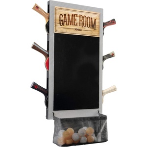 image:imageJOOLA Game Room Organizer with Ping Pong Paddle Holder Table Tennis Ball Basket Scoreboard and Chalkboard